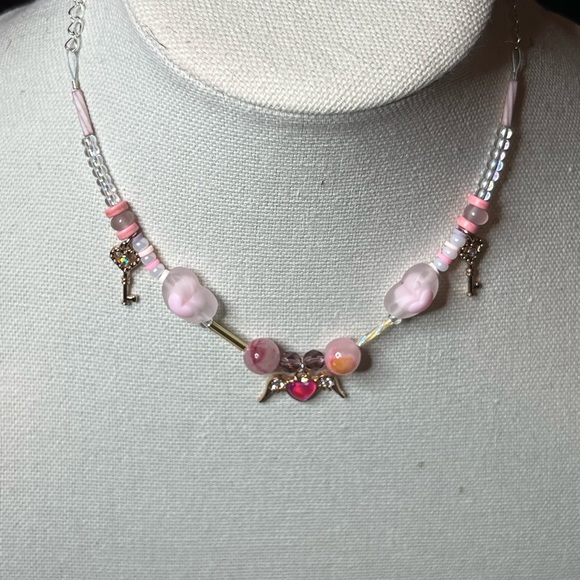 Heart necklace with  dangling keys - Picture 1 of 5